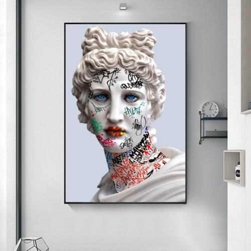 Vaporwave Sculpture Of Apollyon Graffiti Art Paintings on the Wall Art Posters and Prints Funny Art of Apollyon Modern Pictures