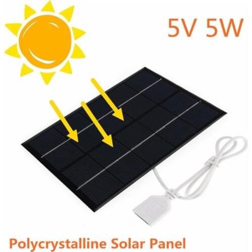 USB Solar Panel Outdoor 5W 5V Portable Solar Charger Pane Climbing Fast Charger Polysilicon Travel DIY Solar Charger Generator