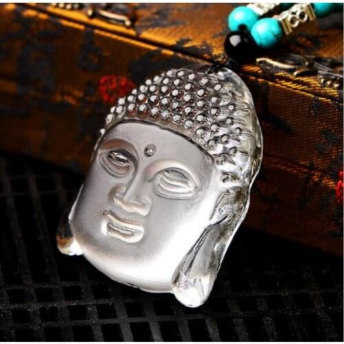 Drop shipping original design long sweater chain white crystal sakyamuni Buddha necklace pendant