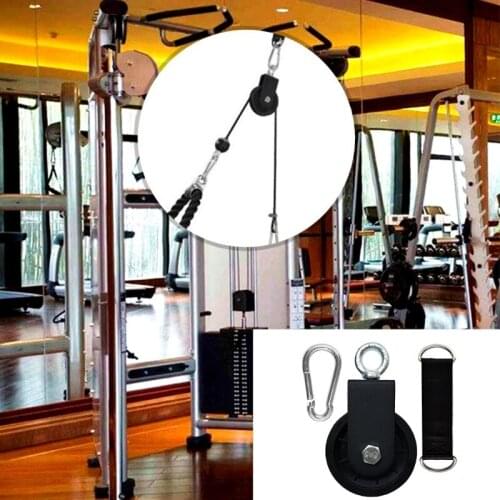 Silent Gym Cable Pulley with Hanging Straps and Carabiner, 360 Rotation Smooth Silent Pulley, DIY Attachment Projects
