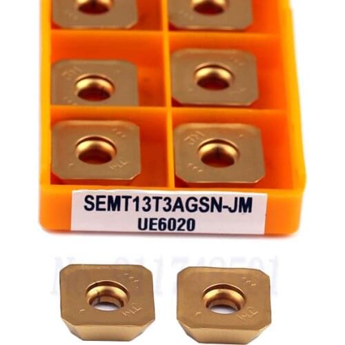 10pcs SEMT13T3AGSN-JM US735 Carbide Inserts SEMT13T3AGSN-JM UE6020 SEMT13T3AGSN-JM VP15TF Milling Inserts CNC Lathe Turning Tool