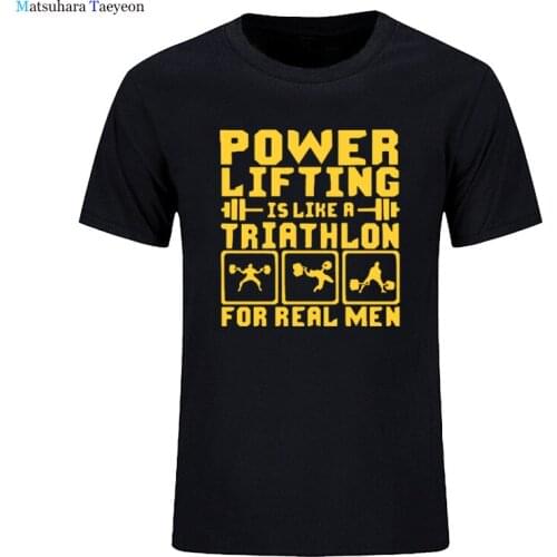 Fun Powerlifting A Triathlon Men Funny T Shirts Men Summer New Cotton Harajuku Short Sleeve O Neck Streetwear Top Tees