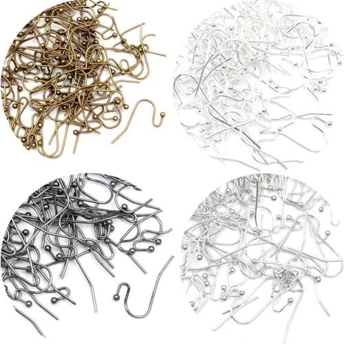 200Pcs Colorful Iron With Ball & Spring Ear Hook 20x11mm For Accessories Earrings Jewelry Making Accessories Jewelry Findings