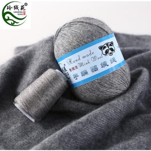 Manufacturers supply wholesale mink wool, genuine hand-woven mink wool yarn, medium thick special mink short wool yarn