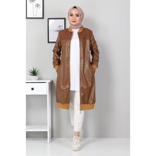 Fermuarlı Deri Kap TSD7743 Taba