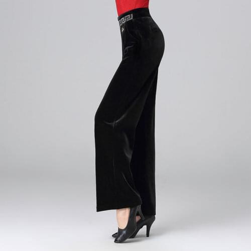 Woman dance pants high waist velvet dance thickened Latin straight tube social dance winter dance uniform