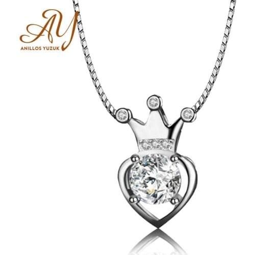 Anillos Yuzuk Sterling Silver 925 Necklace With Hear Clear CZ For Women Wedding Statement Engagement Jewelry Gifts Drop Shipping
