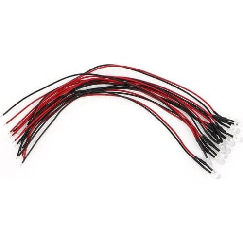 10pcs DC 12V 18cm 5mm Pre Wired LED Lamp Light Bulb Emitting Diode