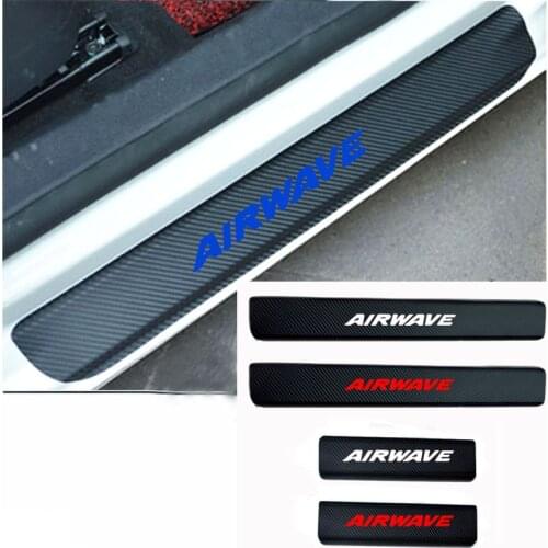 4pcs Car Door Sill Protector Sticker Carbon Fiber Vinyl Sticker for Airwave