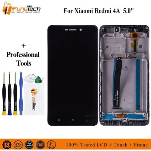 5.0" 100% New Repair Parts LCD For Xiaomi Redmi 4A Display Touch Screen With Frame For Redmi 4A Digitizer Assembly+100% Tested