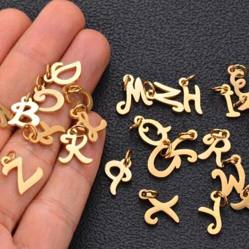 5Pcs/Lot Stainless Steel Alphabet Initial A-Z 26 Letters DIY for Necklace Charms Jewelry Making Wholesale Dropshipping