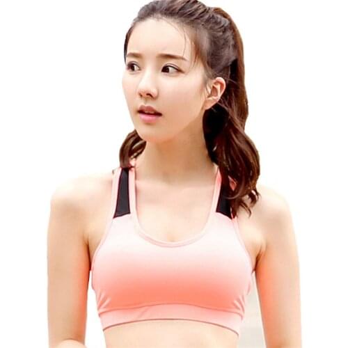 Absorb Sweat Yoga Tops Pink and Black Stitching Quick Dry Breathable Running Gym Fitness Sports Bra Ladies Seamless Corset