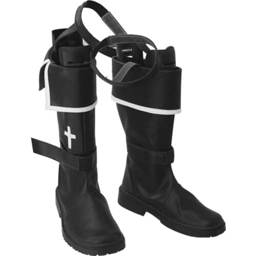 Anime Cosplay Arknights Ansel Shoe Black Boots Cosplay Punk Shoe Custom Made A