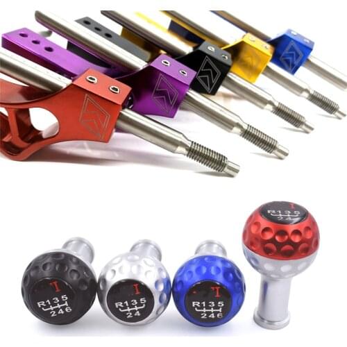 Car Manual shift Aluminum 5 6 Speed Car Gear Shifter Extender Adjustable Lever Shift Knob Fit For Gear Shifter