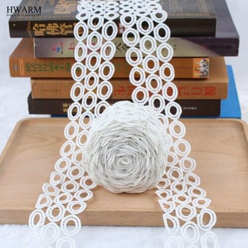 White african lace fabric ribbon wedding decoration trim 2yard Stereo embroidery lace new water-soluble bar code milk silk laces