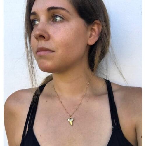 HebeDeer Trendy Shark Teeth Girls Necklace Chain Women Silver Color Classic Stainless Steel Necklaces Jewelry Lovers Kpop