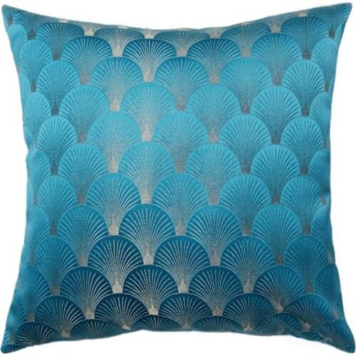 DUNXDECO Cushion Cover Decorative Pillow Case Modern Luxury Shiny Fan Shaped Jacquard Coussin Bedding Sofa Chair Cushion Cover