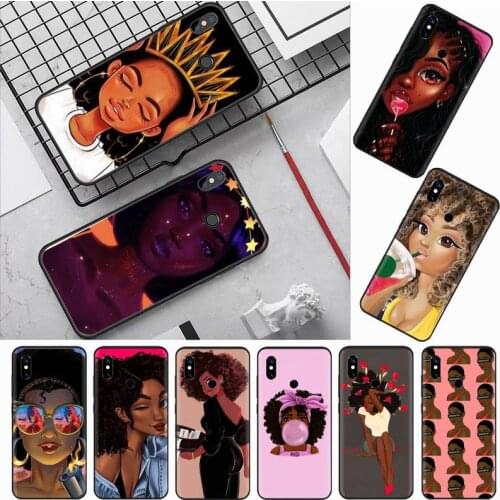 Fashion beautiful Girls Black Women Phone Case For Xiaomi Redmi note 7 8 9 t k30 max3 9 s 10 pro lite