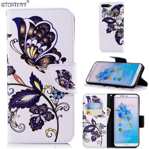 For Huawei Y6 Prime 2018 Honor 7C 7A Pro Cute Cartoon Flip Wallet Case AUM-L29 AUM-L41 L29A L01 ATU-L31 ATU-L42 Card Slot Bag