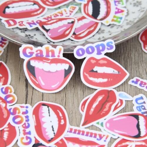 40pcs Funny Sexy Lips Handmade Scrapbooking Stickers Decorative Sticker DIY Craft Photo Albums Decals Diary Deco