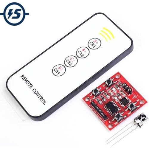Electronic DIY Kit 4-Channel Infrared Receiver Learning Module + 4-Key Remote Control 3-5V