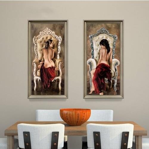 European Noble Lady Oil Paintings Body Art Canvas Painting Hotel Ornament HD Print Wall Picture For Living Room Home Decor