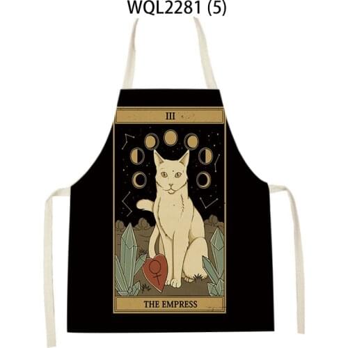 Tarot Card Pattern Abstract Printing "Clean Art Apron Sleeveless Home Cooking Kitchen Apron Chef Wearing Adult Bib Anti-Greasy
