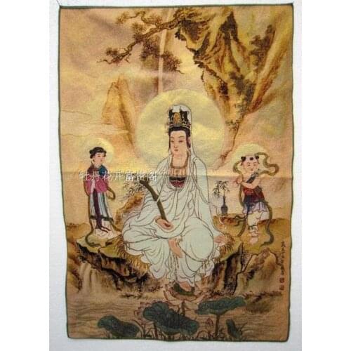 Chinese collection the Thangka embroidery Goddess of mercy diagram