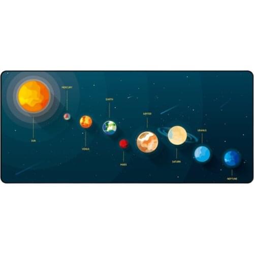 Solar System Planet Design Large Size Mouse Pad For House Office Gaming Natural Rubber Anti Slip Table Mat Seaming Mousepad