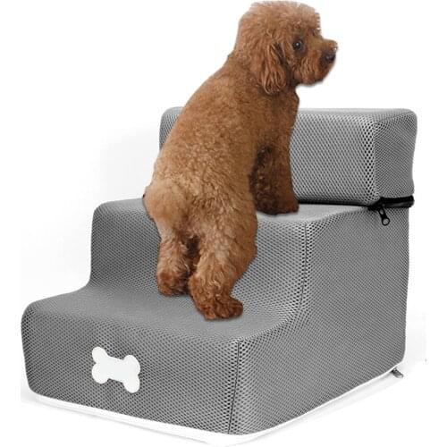 Dog House Pet Stair 3 Steps Stairs for Small Dog Cat Pet Ramp Ladder Detachable Anti-slip Removable Washable Dogs Bed Stairs