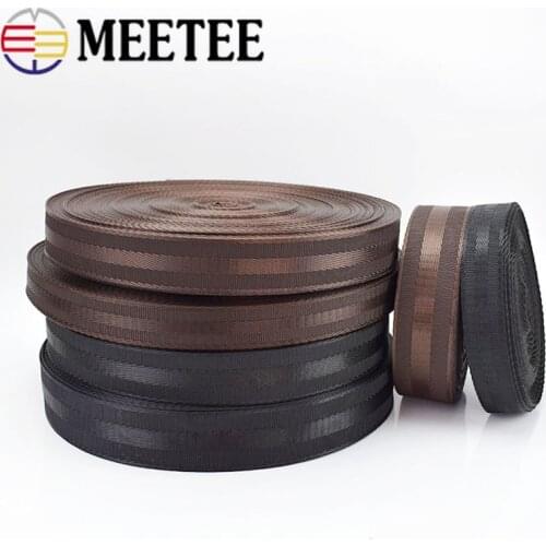 Meetee 5Meters 25-38mm Polyester Nylon Webbing Tape DIY Safety Seat Backpack Pet Strap Belt Strapping Bias Binding Tapes