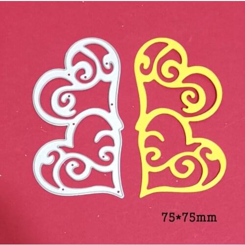 Metal Cutting Dies Heart Frame Linked Knife Blade Die Mold Stencils for Craft Scrapbook Greeting Card Making Decorative Die