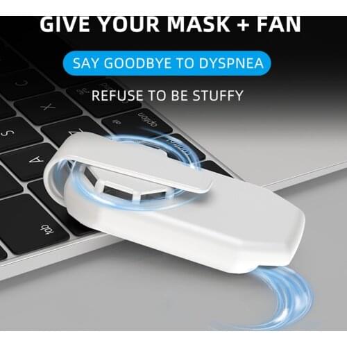 Reusable Portable Fan For Face Mask Clip-On Air Filter USB Rechargeable Exhaust Mini Fans Personal Wearable Air Purifiers