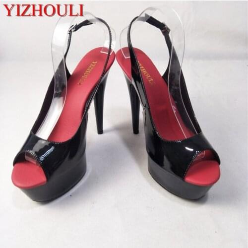 15cm Sexy High-Heeled Shoes Formal Dress Shoes Open Toe Sandals Sling Peep-Toe Platform Sandals With 5Inch Stiletto Heel