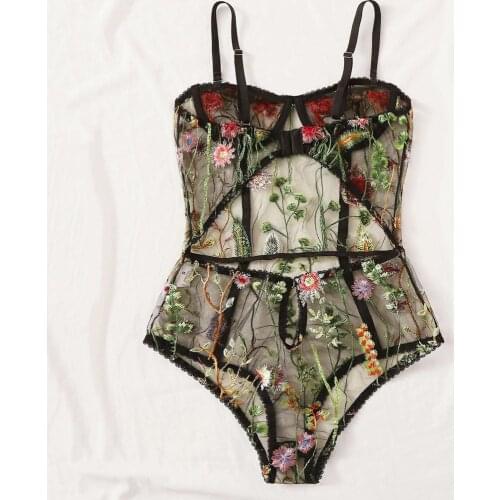 Fashion Teddies Women Sexy Underwear Embroidery Lace Lenceria Sensual Mujer Erotic Lingerie See Through Sexy Lingerie Porno Body