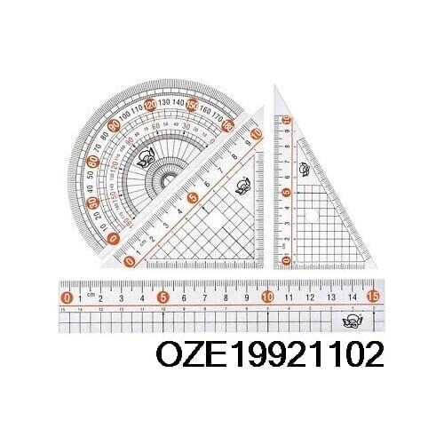 Measuring Tool Set with Protractor 30/60 45 Triangle Ruler 15cm Straight Ruler 4 in 1