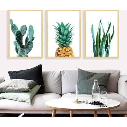 Cactus Wall Art Canvas Painting Home Decor Wall Paintings Pineapple Wall Pictures For Living Room Canvas Prints Poster Unframed