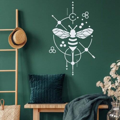 Nature Honeycomb Bee Wall Sticker Vinyl Home Decor For Living Room Bedroom Geometric Bee Decals Removable Insect Mural 3C36