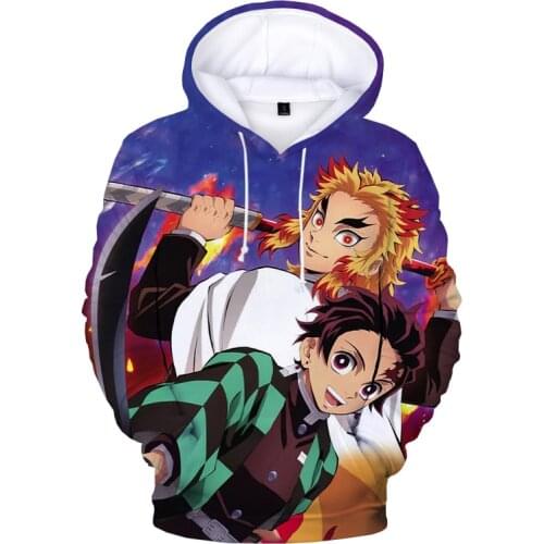 The Latest 3D Comic Demon Slayer Hoodies Sweatshirts Men Women Fashion Anime Kimetsu no Yaiba Pullover Cool Boys Sportswear Tops