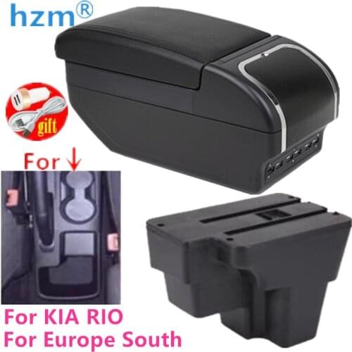 Armrest Box For KIA RIO for Europe South America Rotatable Central Console Storage Ashtray USB Charging with Automobi