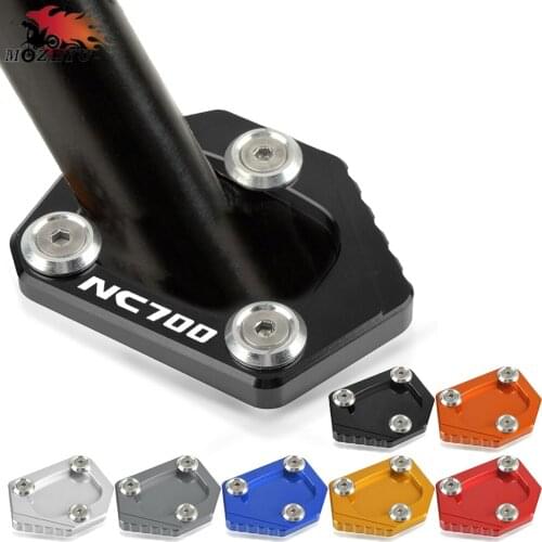 For Honda NC700 Integra 2012 2013 2014 Motorcycle CNC Foot Side Stand Pad Plate Kickstand Enlarger Support Extension NC700 LOGO