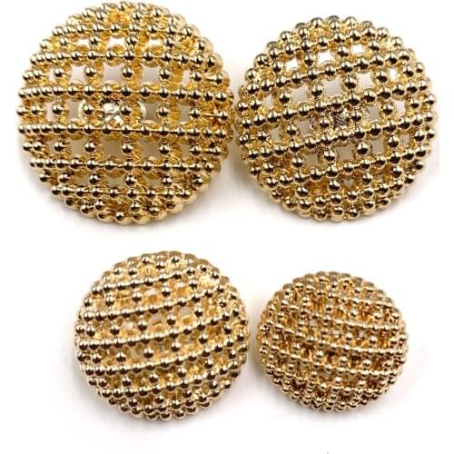Hollow Crown metal buttons gold color 25mm/23mm/18mm/15mm sweater coat decoration buttons accessories DIY 10Pcs/Lot JS-0180