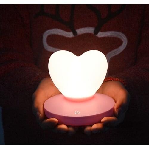 Night Light Adjustable Romantic Rose Flower Heart Shape Table Lamp Touch Control Led Decoration For Day Sweetheart WifeS Gifts