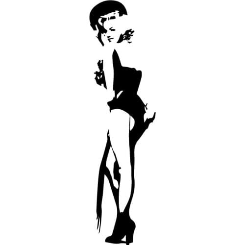 Sexy Marilyn Monroes Thigh Sticker High Quality Car Window Decoration Personality Pvc Waterproof Decal Black/white, 17cm*5cm