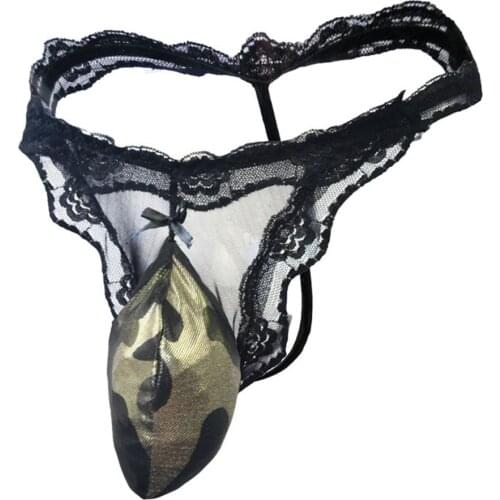 2021 Summer Sissy Sexy Mens Bugle Pouch Panties Crossdress New Bikini Thong Briefs Underwear Homme Jockstrap