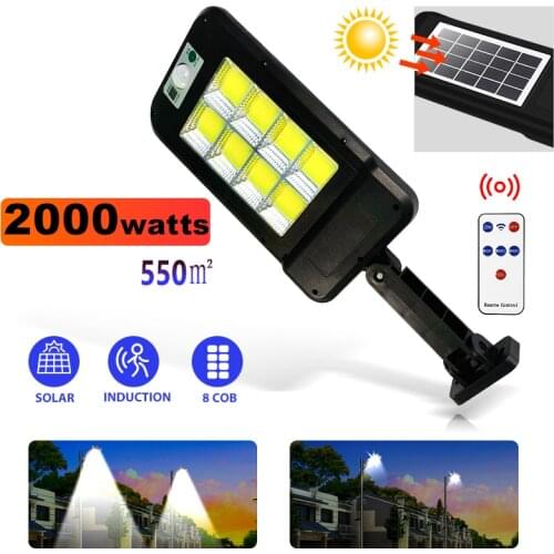 1200W Outdoor Solar LED Street Light IP65 Waterproof Wall Lamp Remote Control Upgrad Lantern Garden Square Highway Enhance Light