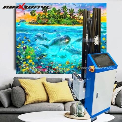 3D 5D 6D Effect Vertical Wall inkjet Printer Price Direct To Wall Painting Machine portable automic move by rail
