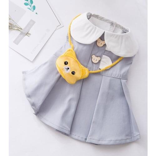 Satchel Skirt Dog Clothes Dress for Dogs Clothing Pet Outfits Small Cute Spring Summer Cotton Yorkies Gary Girl Ropa Para Perro