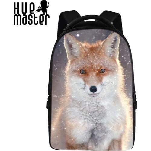 17 inch laptop backpacks fox pattern double shoulder bag for male female polyester leisure casual bagpack mochila para notebook