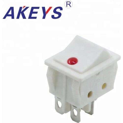 3PCS KCD4-201-4P on-off 4 pins 16A 250V rocker switch with Cat eye and red light